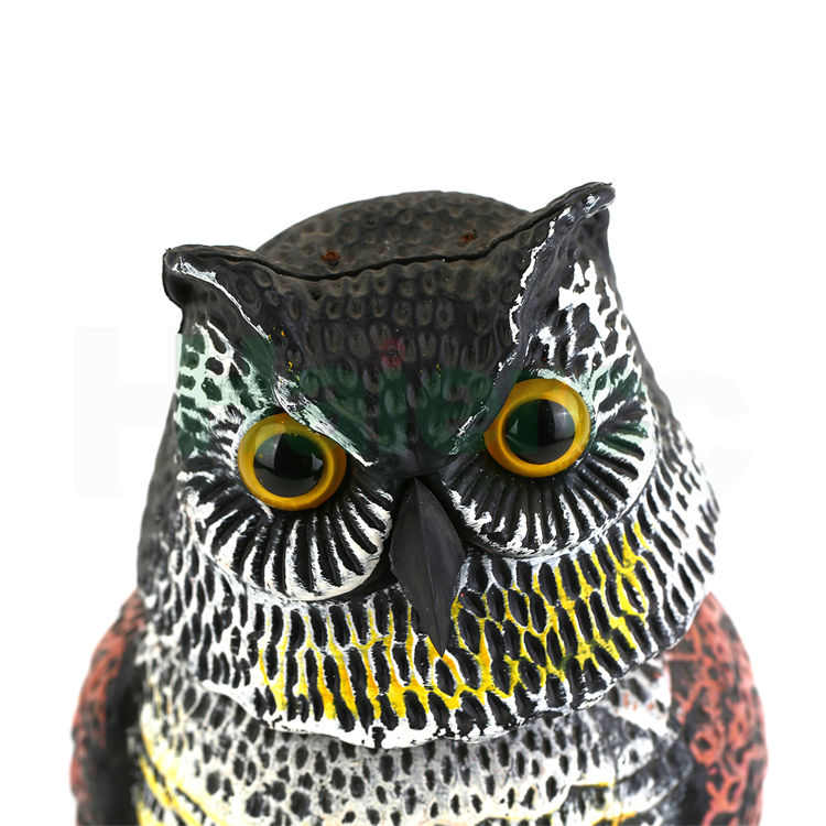 Haierc Garden Natural Scarecrow Rotating Head Moveable Owl Pest Control HC1612