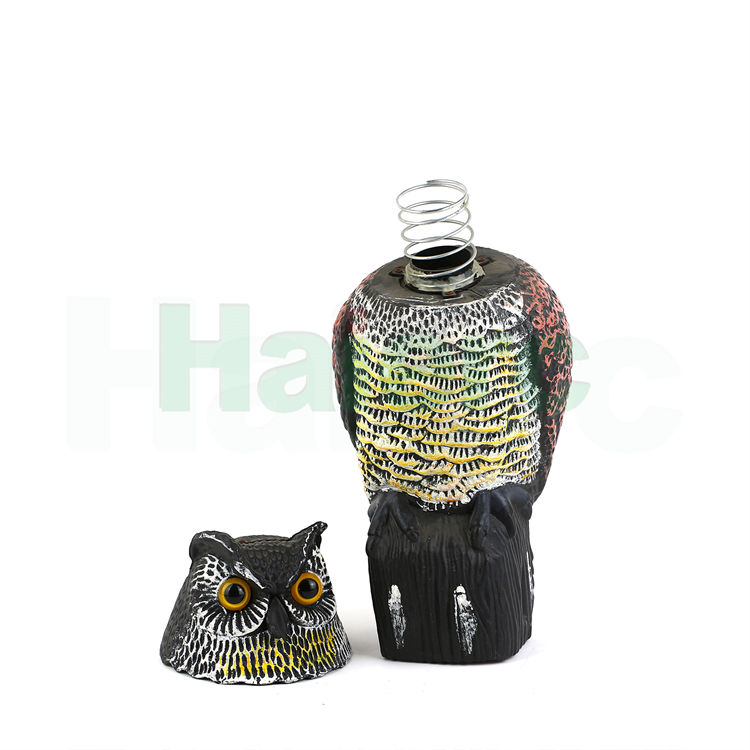 Haierc Garden Natural Scarecrow Rotating Head Moveable Owl Pest Control HC1612