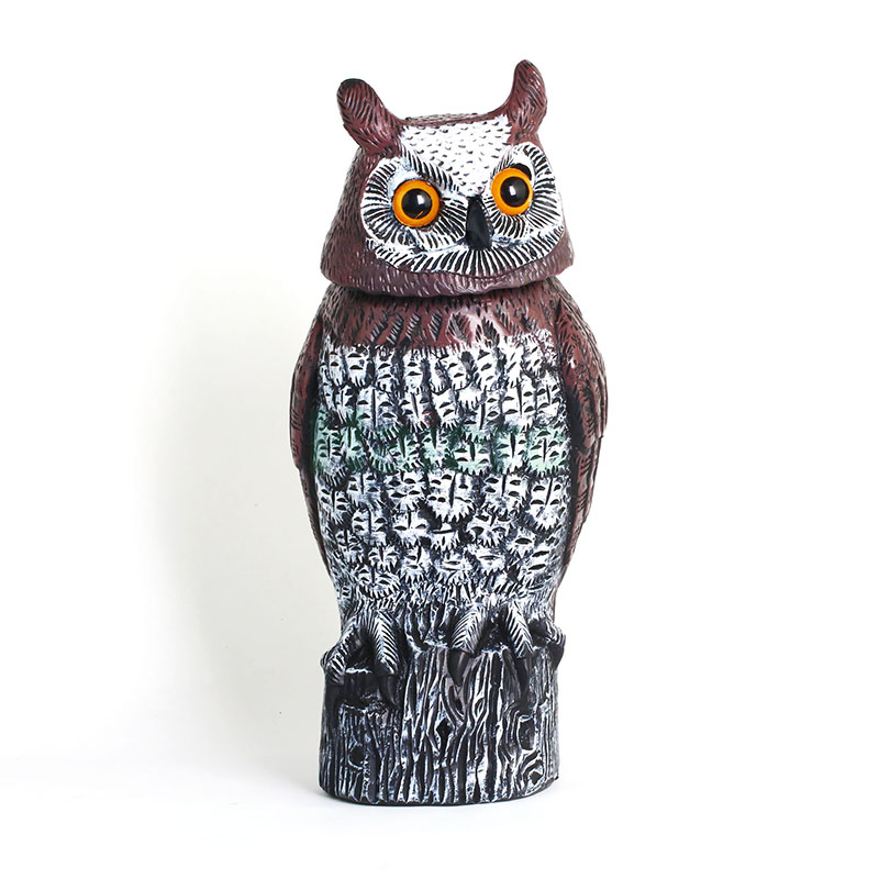 Haierc Garden Natural Scarecrow Rotating Head Moveable Owl Pest Control HC1614