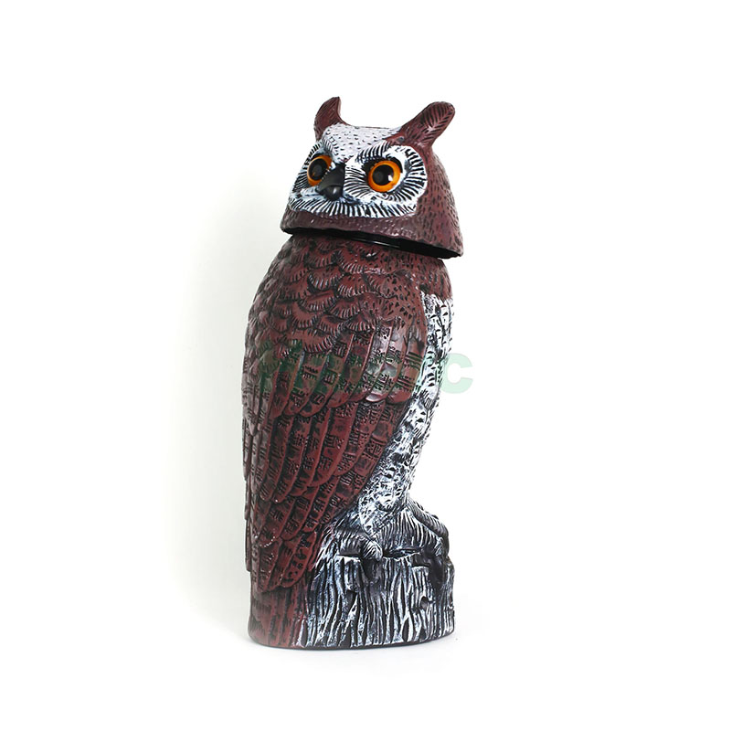 Haierc Garden Natural Scarecrow Rotating Head Moveable Owl Pest Control HC1614