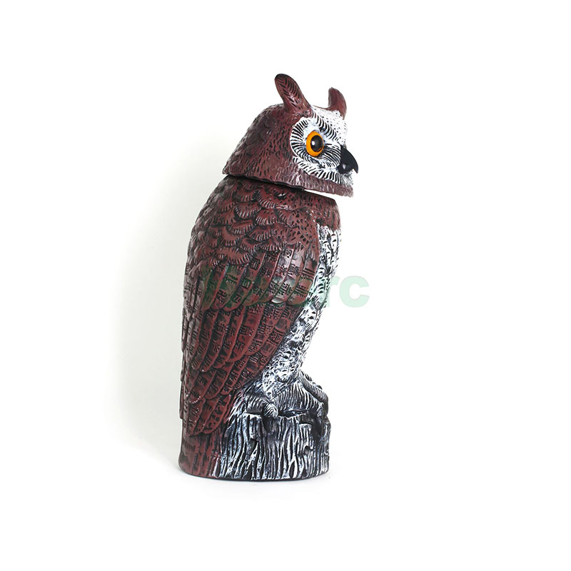 Haierc Garden Natural Scarecrow Rotating Head Moveable Owl Pest Control HC1614