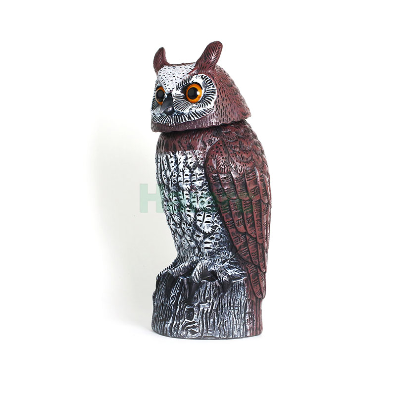 Haierc Garden Natural Scarecrow Rotating Head Moveable Owl Pest Control HC1614