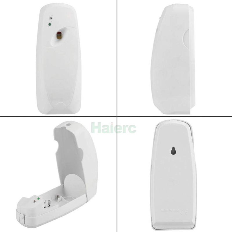 Máy phun tự động gắn tường chạy bằng pin Haierc, bình xịt nhựa tự động, máy phun diệt côn trùng tự động